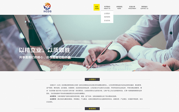 宏晨东升投资管理-网站定制开发